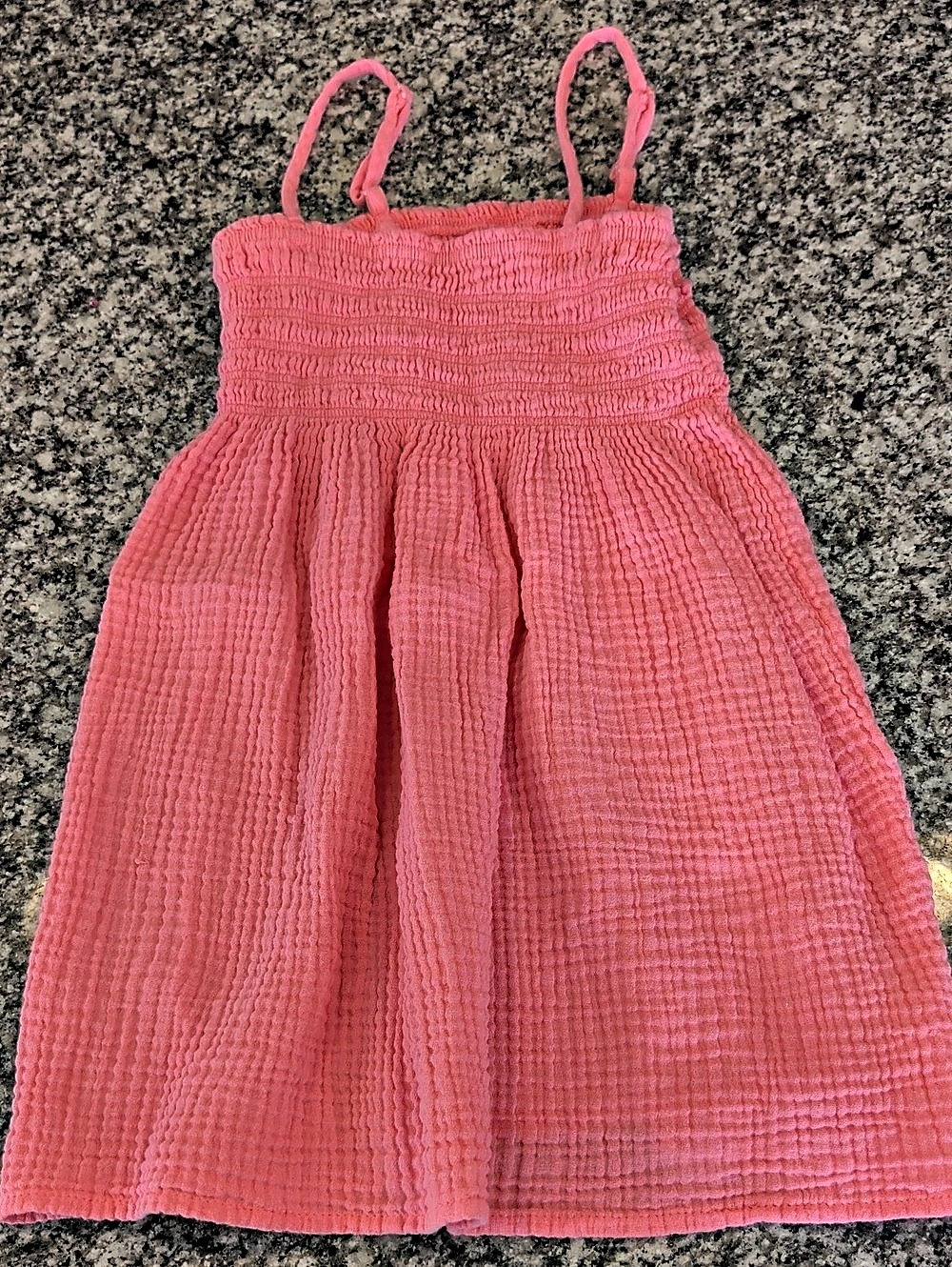 Wonder Nation Smocked Spaghetti Strap Mini Dress Coverup Pink Dress Size Medium